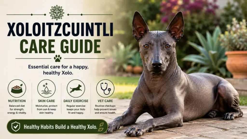 Owner caring for a hairless Xoloitzcuintli dog's skin