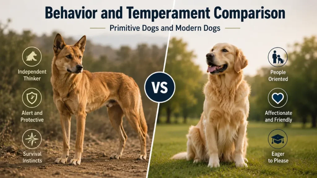 Modern dogs vs primitive dogs personality and temperament breakdown