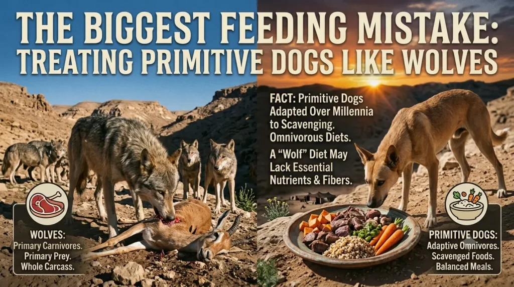 The Biggest Feeding Mistake Treating Primitive Dogs Like Wolves
