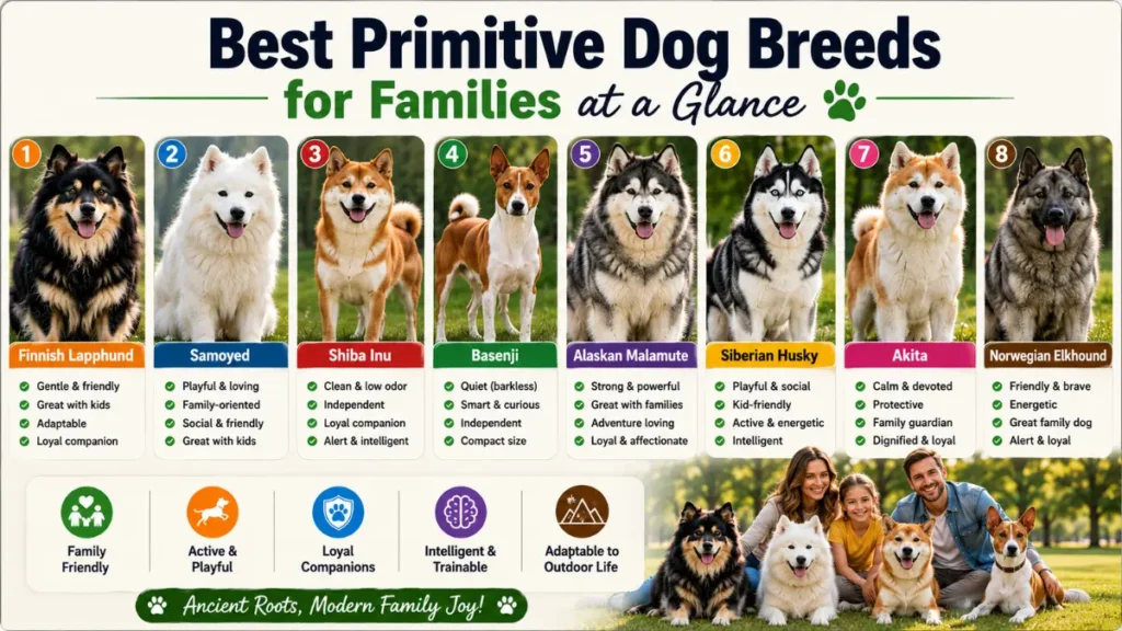 Top 10 family-friendly primitive dog breeds