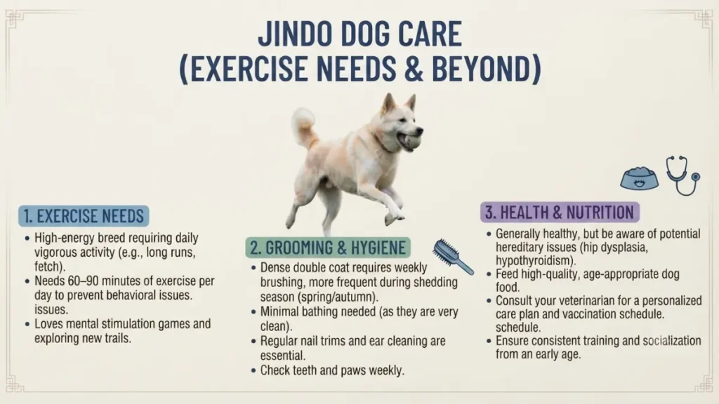 Jindo Dog exercising during a daily outdoor walk